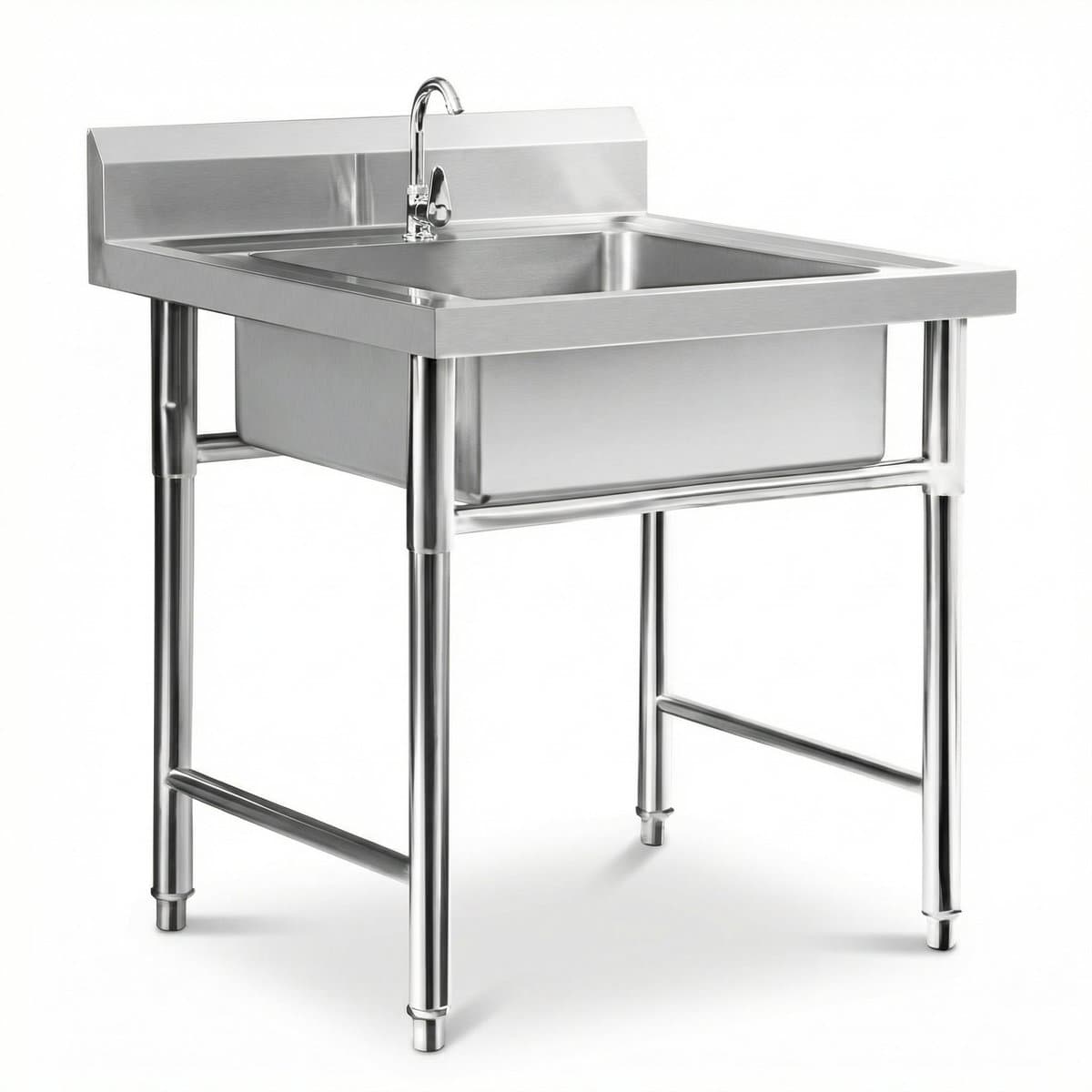 כיור נירוסטה יחיד 60×60×90